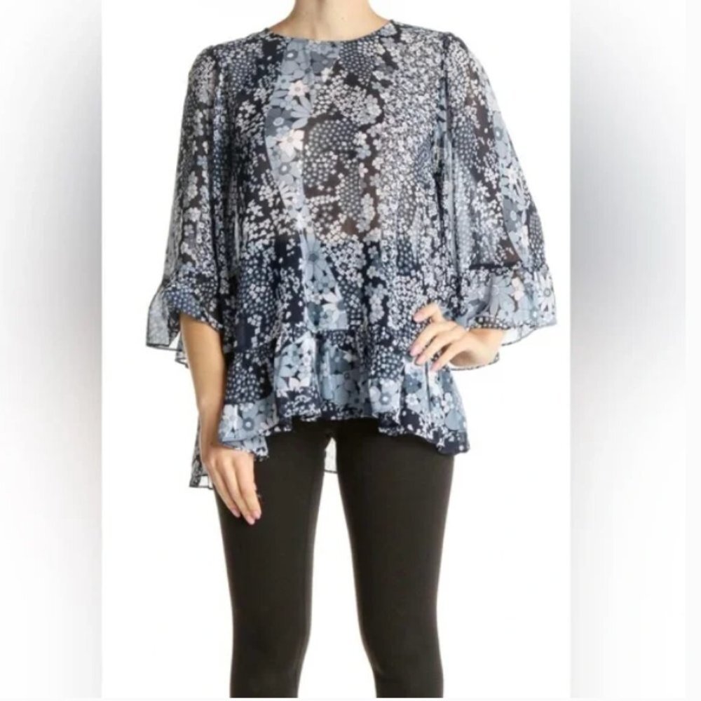 2/$30 Michael Kors Sheer Floral Top L